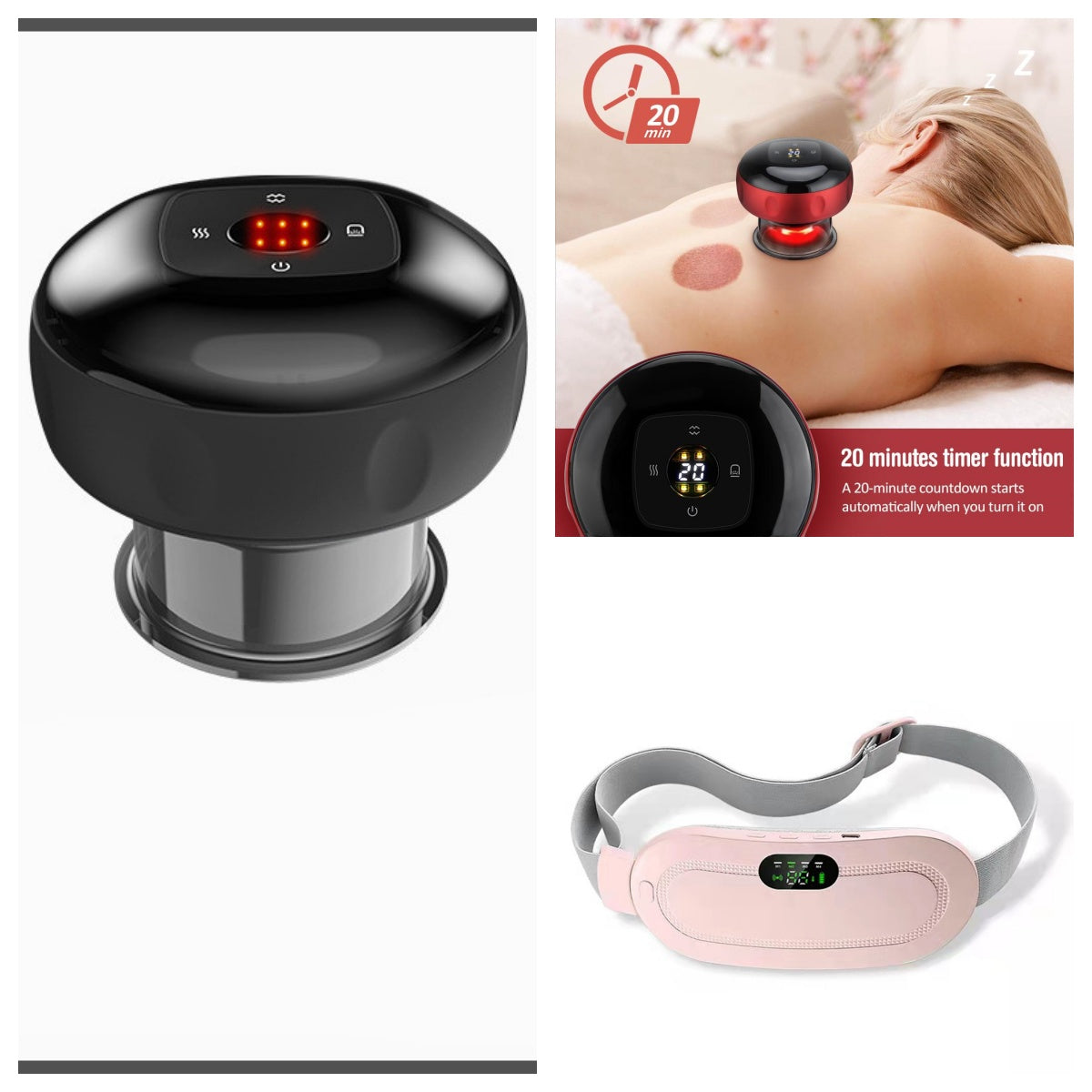 Almohadilla térmica menstrual cinturón inteligente cálido alivio del dolor de cintura calambres masajeador abdominal vibratorio dispositivo eléctrico de cinturón para la cintura
