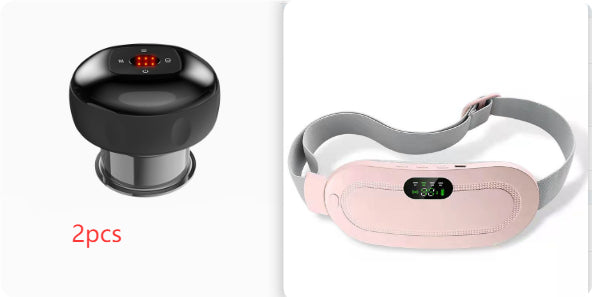Almohadilla térmica menstrual cinturón inteligente cálido alivio del dolor de cintura calambres masajeador abdominal vibratorio dispositivo eléctrico de cinturón para la cintura