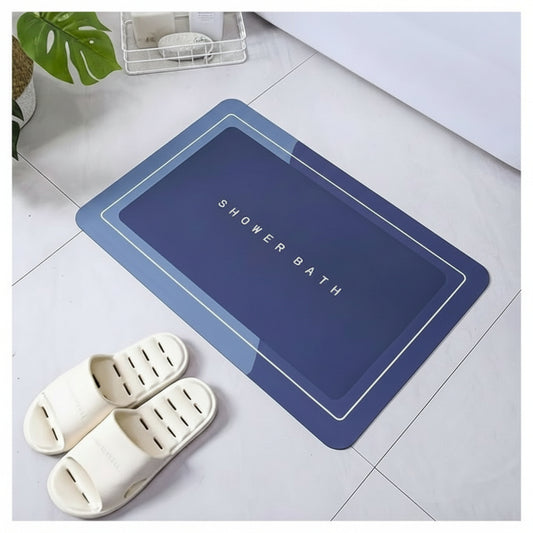 Alfombra antideslizante y absorbente de secado rápido azul