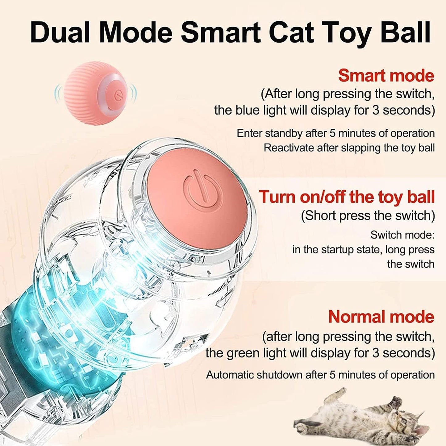 Bola de juguete interactivo para gatos