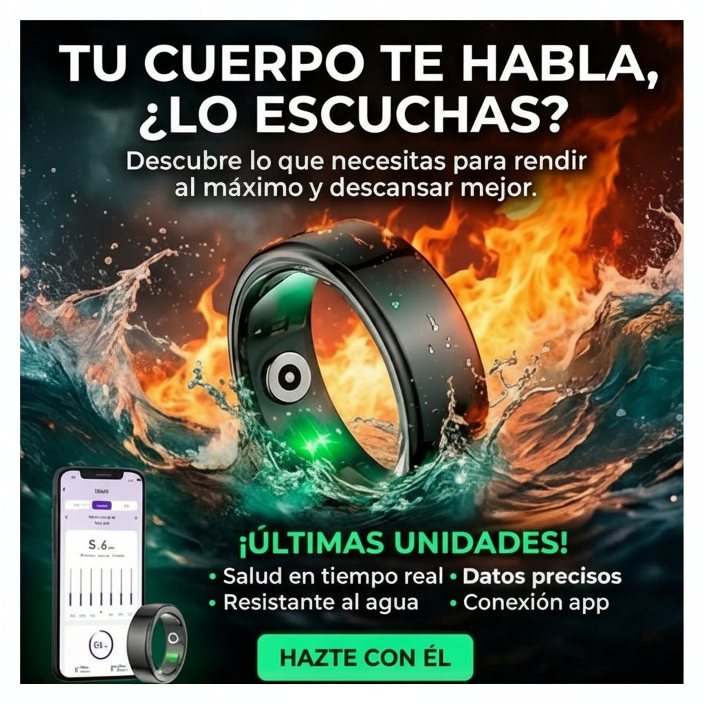 Anillo inteligente tipo Oura talla 10
